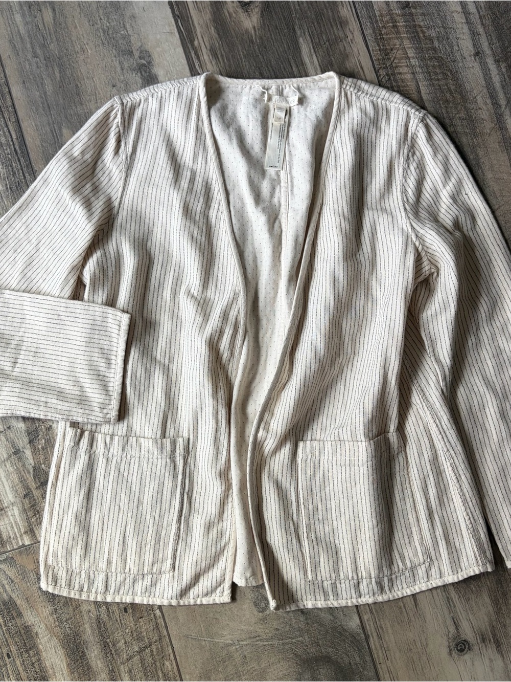 Eileen Fisher 100% Organic Cotton Reversible Lightweight Jacket Size Small